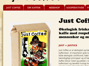 Screenshot fra http://justcoffee.dk/