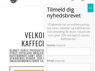 Screenshot fra http://www.kaffeclausen.dk/